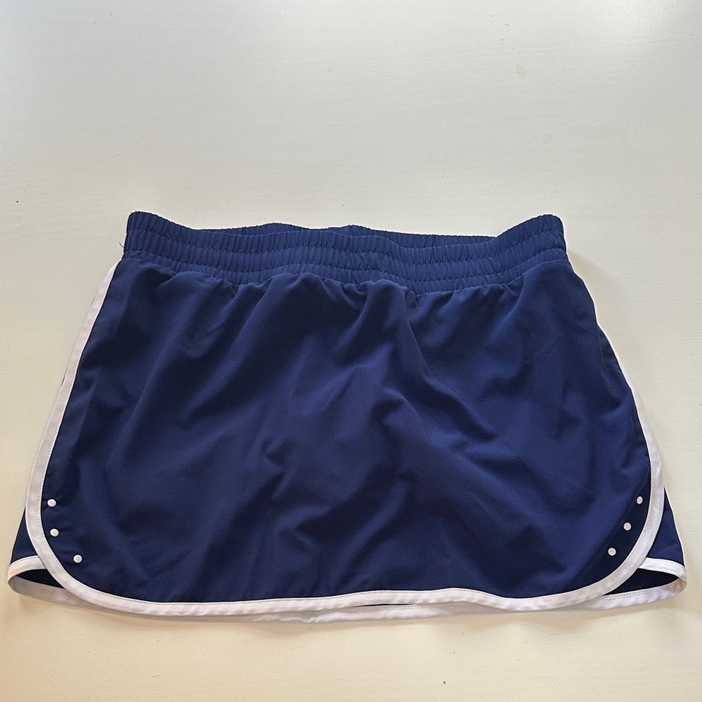 Navy Blue Fabletics Skort with White Trim